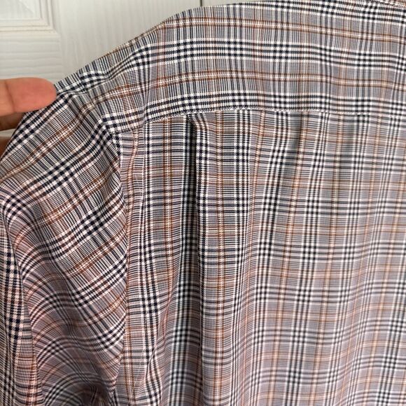 Men's Tailored Fit Plaid Shirt Size 17 XL Grey Multicolor Kirkland Signature - Picture 15 of 16
